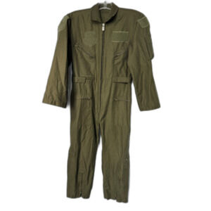 Kids Flight Suit Jumpsuit Olive Green Military Pilot Costume Size 10/12 No Tags